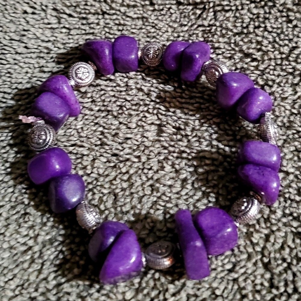 Purple And Silver Fashion Bracelet
